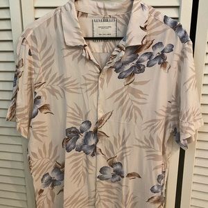 Demin & Flower mens short sleeve button down Large